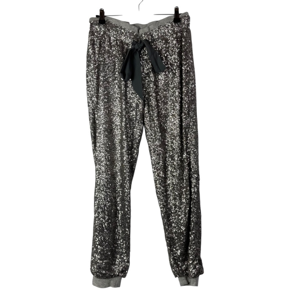 Boutique Y2K Body Language Silver Sequin Jogger Pants L